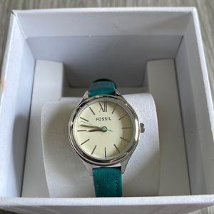 Fossil watch with teal band